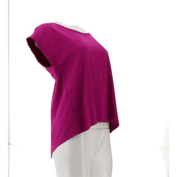 NWT‎ ATTITUDES BY RENEE WASHED COTTON JERSEY TOP TWIST BACK PASSION FRUIT XXS - Picture 8 of 12